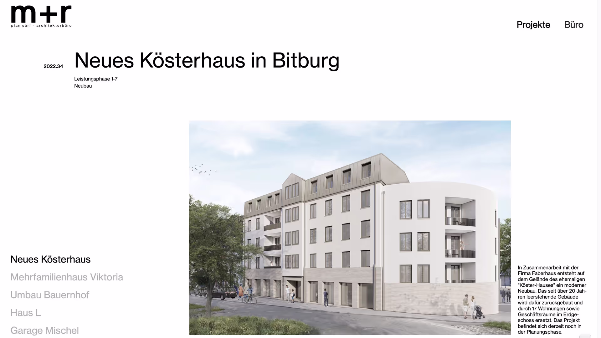 Beispielbild Website m+r plan Projektübersicht