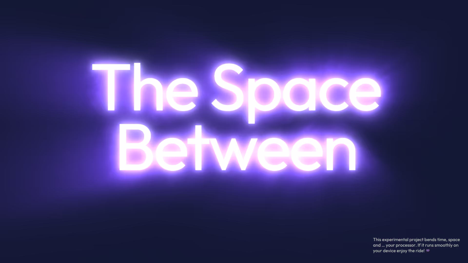 The Space Between hinterleuchteter Neon Schriftzug mit Dunst-Effekt