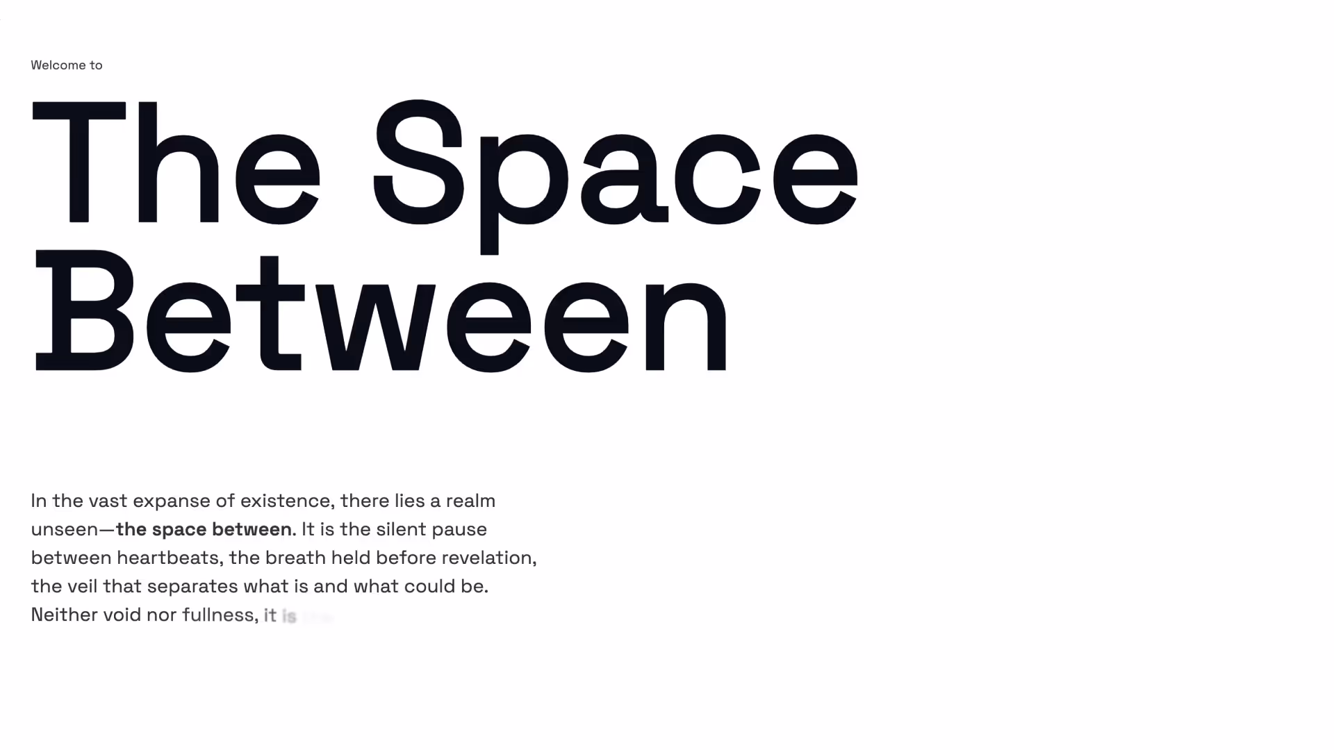The Space Between Headline und Text